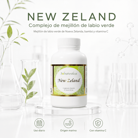 New Zeland Glucosaminas Mejillon + Bambú + Vitamina C - Solnaturaleza